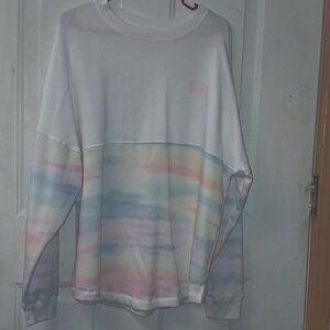 Pink VS Varsity Crew Woman's Med Pullover Sweatshirt. Rainbow 2021